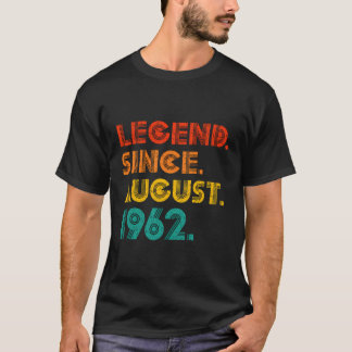 Camiseta Leyenda desde agosto de 1962 Regalos de cumpleaños