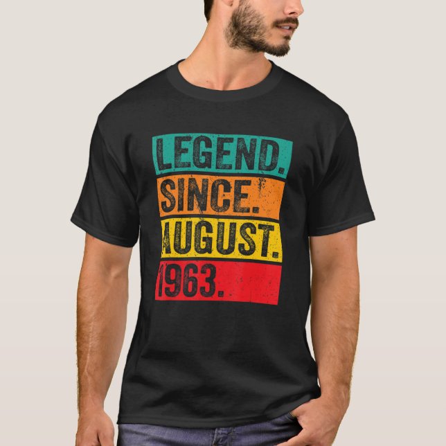 Camiseta Leyenda desde agosto de 1963 59º cumpleaños Retro  (Anverso)