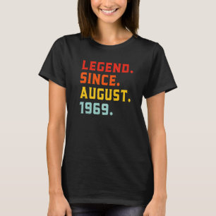 Camiseta Leyenda desde agosto de 1969 53 años Vintage 53