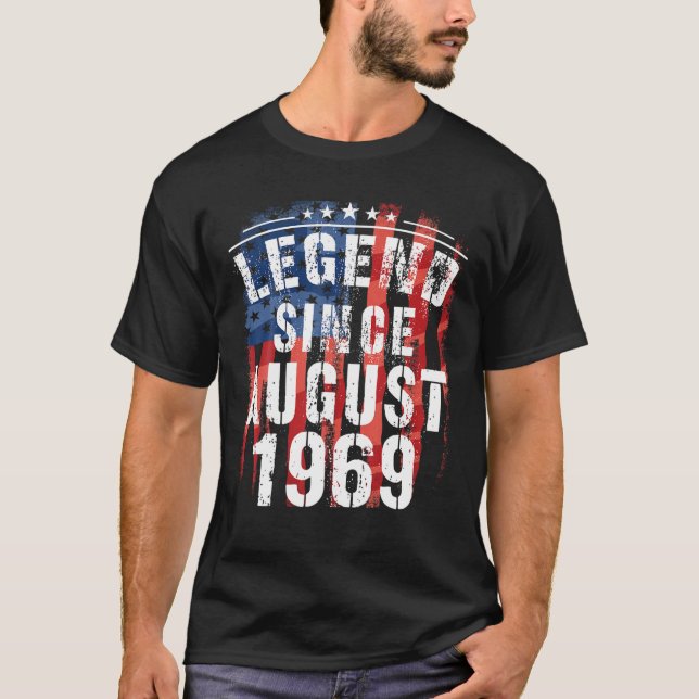 Camiseta Leyenda Desde Agosto De 1969 Gran Regalo De 50 Año (Anverso)