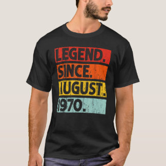 Camiseta Leyenda desde agosto de 1970 Vintage 1970 Hombres 