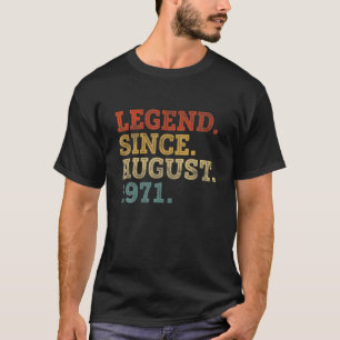 Camiseta Leyenda Desde Agosto De 1971 50 Años Hombres
