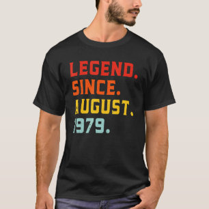 Camiseta Leyenda desde agosto de 1979 43 años Vintage 43