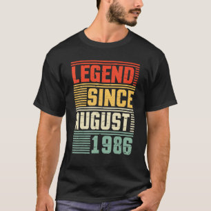 Camiseta Leyenda desde agosto de 1986 Feliz cumpleaños 36 a