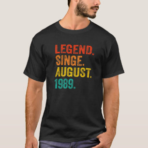 Camiseta Leyenda Desde Agosto De 1989 Retro 33 Años De Edad