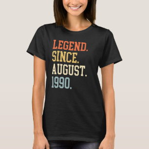 Camiseta Leyenda Desde Agosto De 1990 Para Las Mujeres Agos