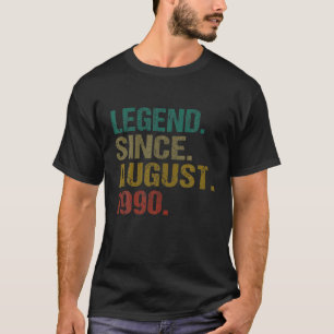 Camiseta Leyenda Desde Agosto De 1990 Traje 30 Cumpleaños 3