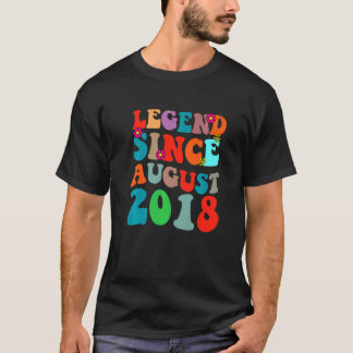 Camiseta Leyenda desde agosto de 2018 Vintage Birthday Retr