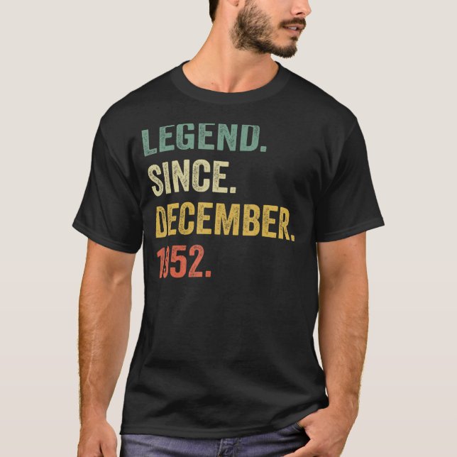 Camiseta Leyenda desde diciembre de 1952 70º cumpleaños 70  (Anverso)