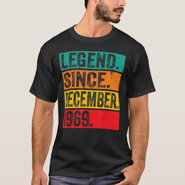 Camiseta Leyenda desde diciembre de 1969 Retro 53 cumpleaño (Anverso)
