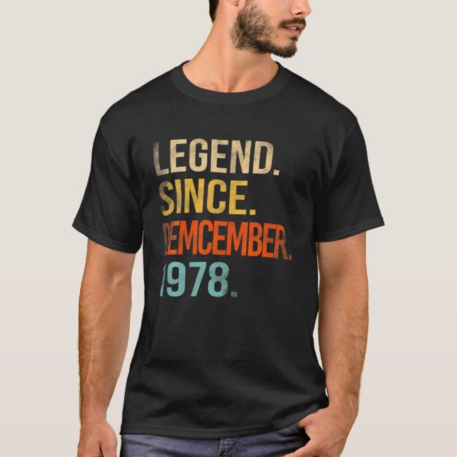Camiseta Leyenda Desde Diciembre De 1978 43º Cumpleaños 43  (Anverso)