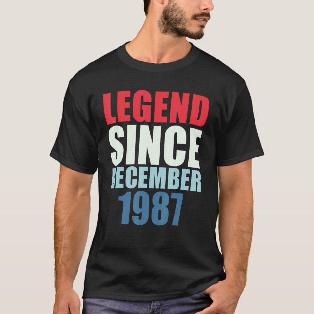 Camiseta Leyenda desde diciembre de 1987 35º cumpleaños (Anverso)