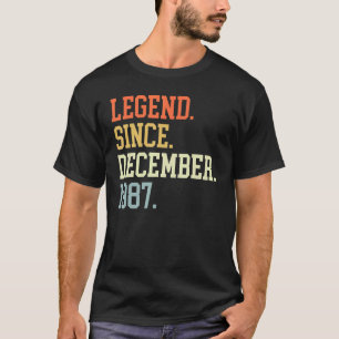 Camiseta Leyenda Desde Diciembre De 1987 Para Hombres Mujer