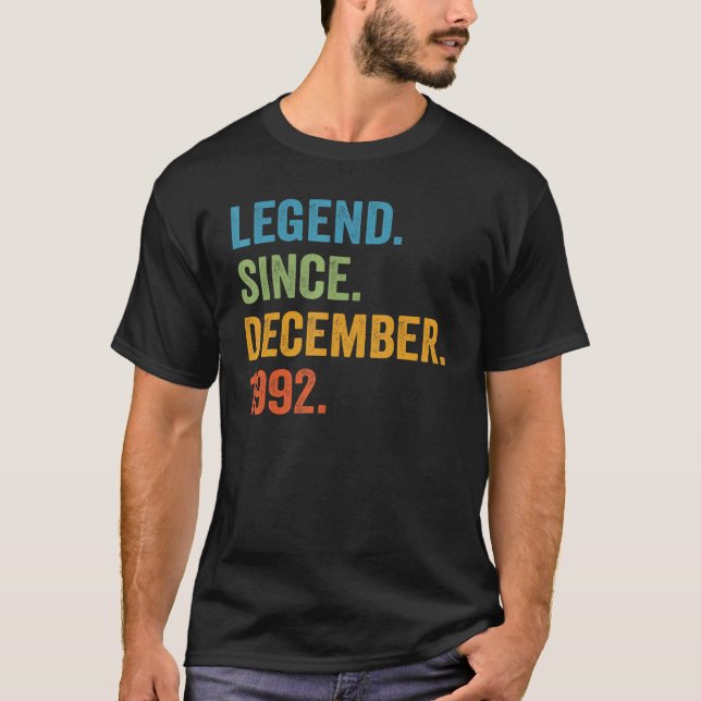 Camiseta Leyenda desde diciembre de 1992 30th Bday 30 Years (Anverso)