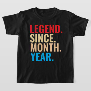 Camiseta Leyenda desde el año del mes personalizado cumplea