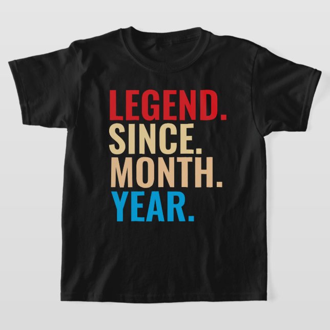 Camiseta Leyenda desde el año del mes personalizado cumplea (Distribución)