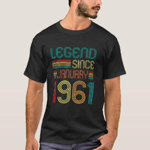 Camiseta Leyenda Desde Enero 1961 Regalos De 64 Años Cumple