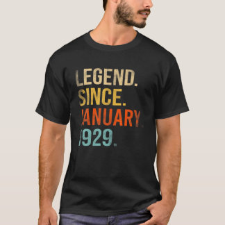 Camiseta Leyenda Desde Enero De 1929 93º Cumpleaños 93 Años