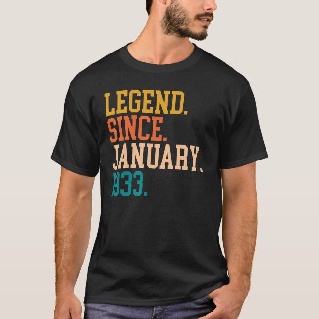 Camiseta Leyenda Desde Enero De 1933 Para Hombres Mujeres E (Anverso)