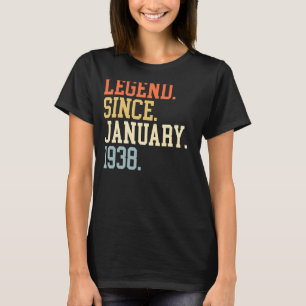 Camiseta Leyenda Desde Enero De 1938 Para Hombres Mujeres E
