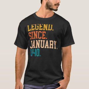 Camiseta Leyenda Desde Enero De 1940 Para Hombres Mujeres E