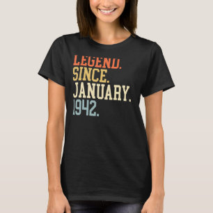 Camiseta Leyenda Desde Enero De 1942 Para Hombres Mujeres E