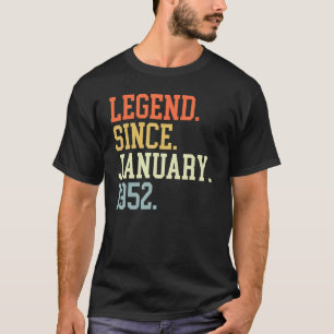 Camiseta Leyenda Desde Enero De 1952 Para Hombres Mujeres E