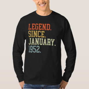 Camiseta Leyenda Desde Enero De 1952 Para Hombres Mujeres E