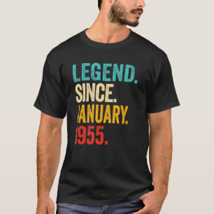 Camiseta Leyenda desde enero de 1955 68 años 68º nacimiento
