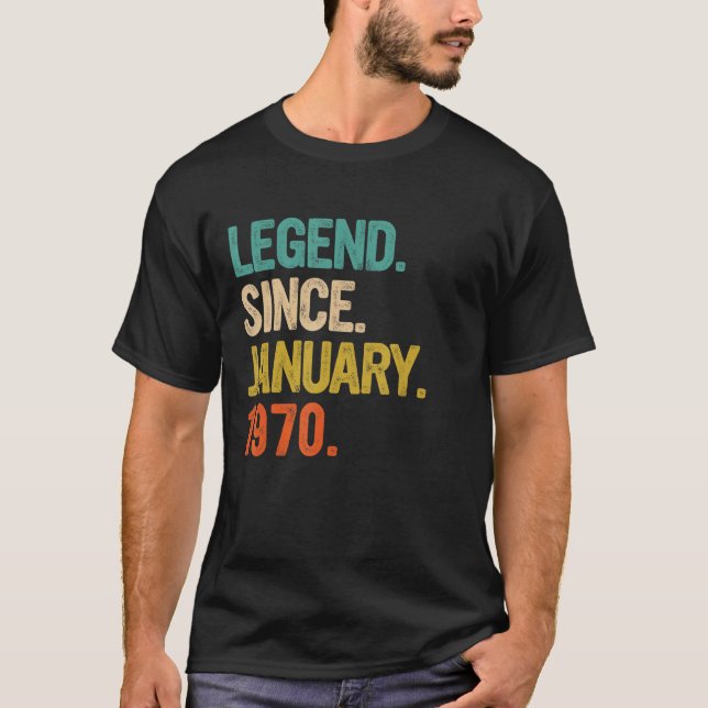 Camiseta Leyenda desde enero de 1970 53 años (Anverso)