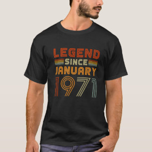 Camiseta Leyenda Desde Enero De 1971 Hombres Mujeres Vintag