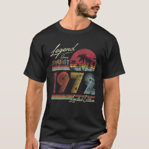 Camiseta Leyenda Desde Enero De 1972 50 Años De Edad 50 Cum