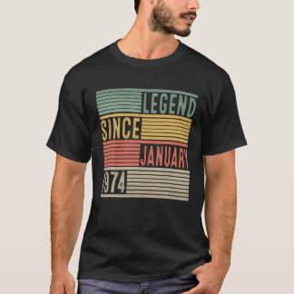 Camiseta Leyenda Desde Enero De 1974 48º Cumpleaños 48 Años