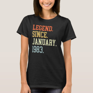Camiseta Leyenda Desde Enero De 1983 Para Hombres Mujeres E