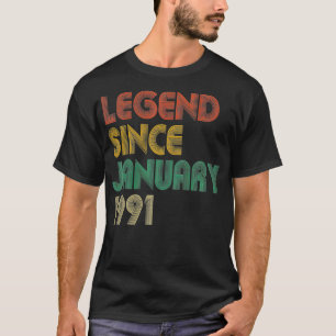Camiseta Leyenda desde enero de 1991 Retro 30 años 30