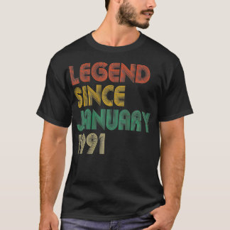 Camiseta Leyenda desde enero de 1991 Retro 30 años 30