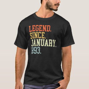 Camiseta Leyenda Desde Enero De 1993 Para Hombres Mujeres E