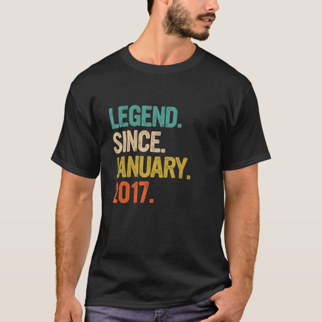 Camiseta Leyenda desde enero de 2017 6 cumpleaños, Ol (Anverso)