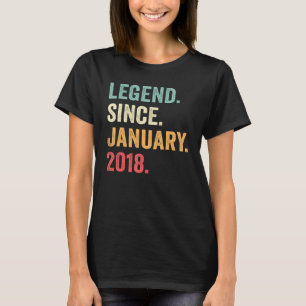 Camiseta Leyenda desde enero de 2018 5º cumpleaños 5 años O