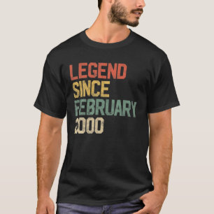 Camiseta Leyenda Desde Febrero 2000 21º Regalo De Cumpleaño