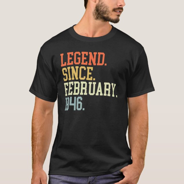 Camiseta Leyenda Desde Febrero De 1946 Para Hombres Febrero (Anverso)