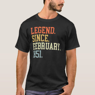Camiseta Leyenda Desde Febrero De 1951 Para Hombres Febrero