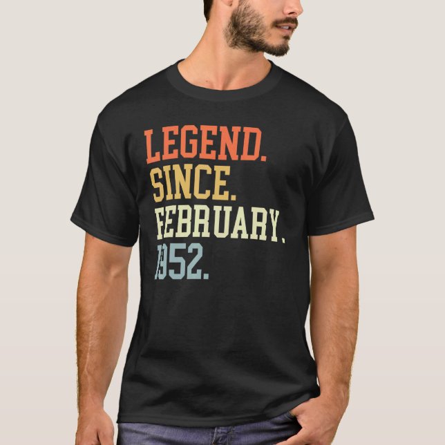 Camiseta Leyenda Desde Febrero De 1952 Para Hombres Febrero (Anverso)
