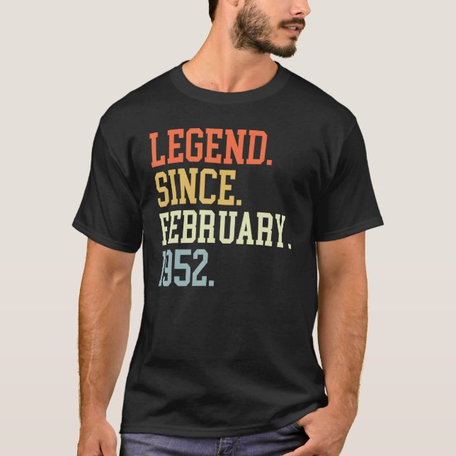 Camiseta Leyenda Desde Febrero De 1952 Para Hombres Febrero (Anverso)
