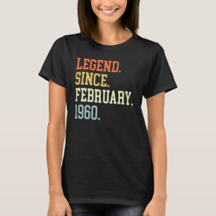 Camiseta Leyenda Desde Febrero De 1960 Para Hombres Mujeres