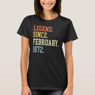 Camiseta Leyenda Desde Febrero De 1972 Para Hombres Febrero