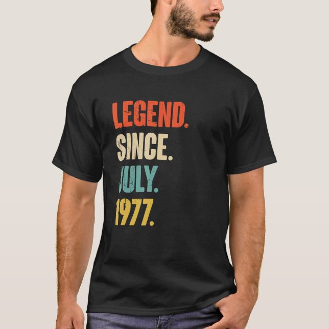 Camiseta Leyenda desde julio de 1977 Regalo de 45 años 45º  (Anverso)