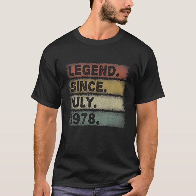 Camiseta Leyenda Desde Julio De 1978 43º Cumpleaños Retro H (Anverso)