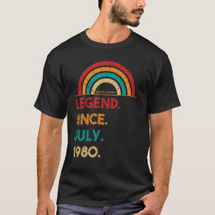 Camiseta Leyenda desde julio de 1980 42º cumpleaños Retro N