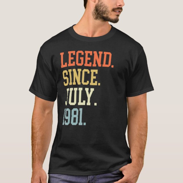 Camiseta Leyenda Desde Julio De 1981 Para Hombres Mujeres J (Anverso)